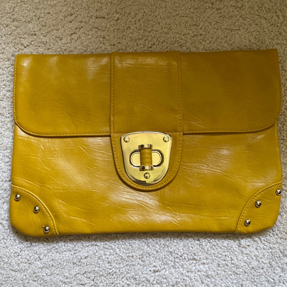 New ASOS Mustard Faux Leather Clutch
